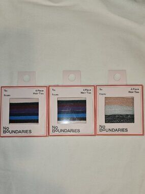 No Boundaries 3 Packs of 6 pc Hair Ties New